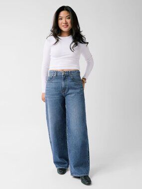 Nelle Atelier The Kiki Wide Leg Barrel Jeans Blue Size 29 Retro Relaxed Fit